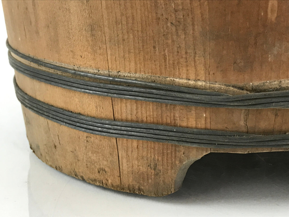 Antique Japanese Wooden Mizuoke Bucket C1900 Handle Teoke Well Water BK3