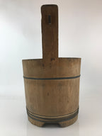 Antique Japanese Wooden Mizuoke Bucket C1900 Handle Teoke Well Water BK3