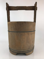 Antique Japanese Wooden Mizuoke Bucket C1900 Handle Teoke Well Water BK3