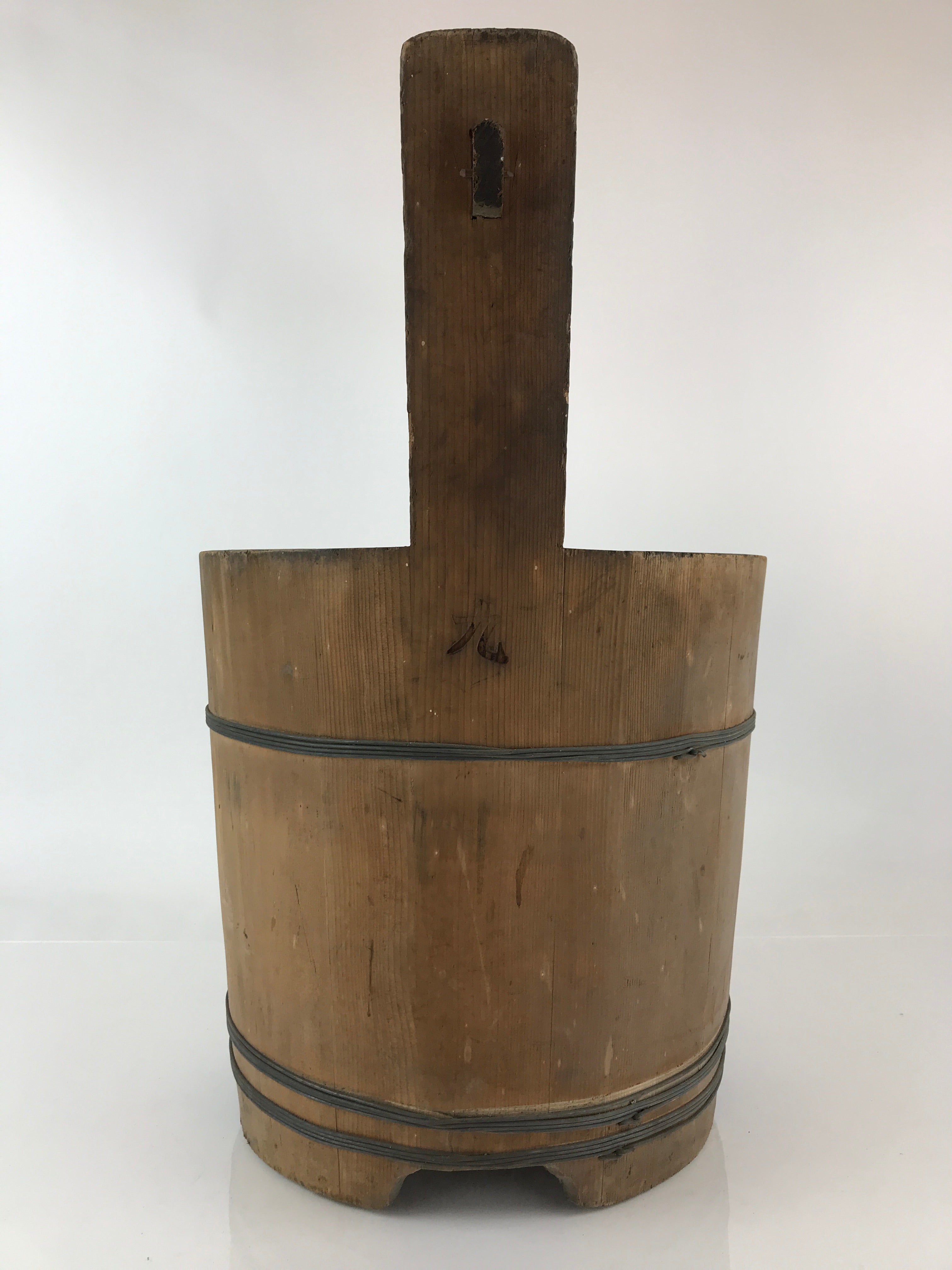 Antique Japanese Wooden Mizuoke Bucket C1900 Handle Teoke Well Water BK3