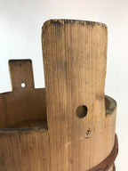 Antique Japanese Wooden Mizuoke Lidded Bucket C1900 Large Tub Wash Basin BK1