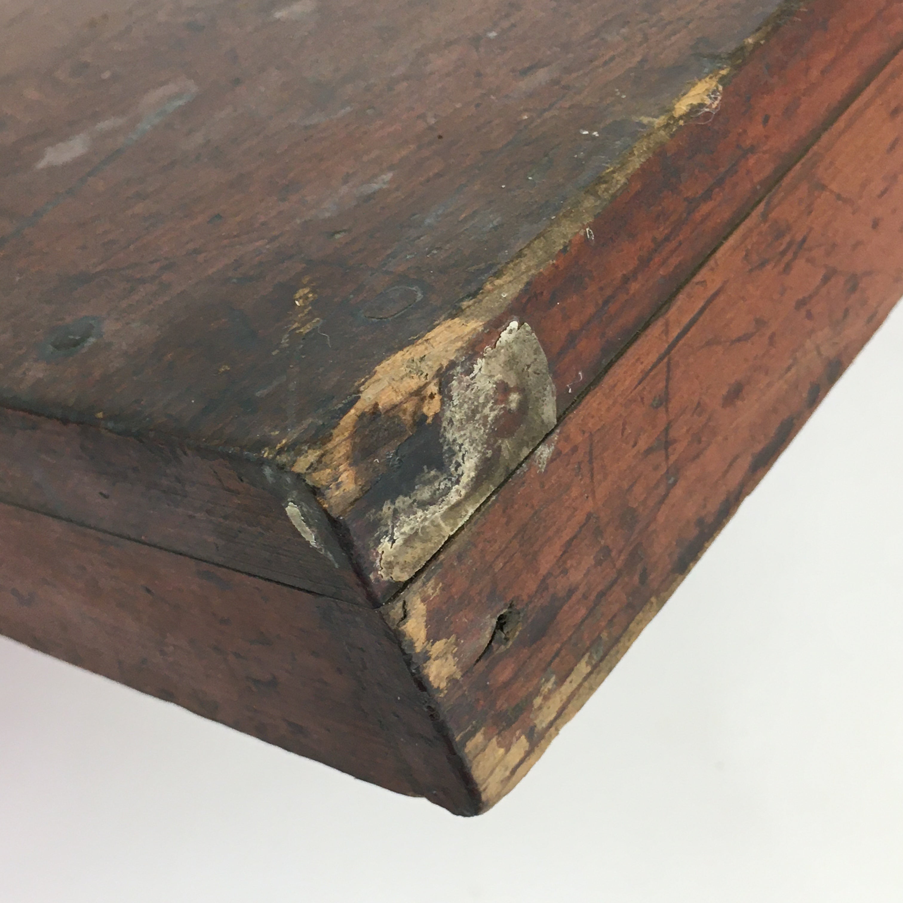 Antique Japanese Wooden Pottery Storage Box Inside 24x36x23cm WB956
