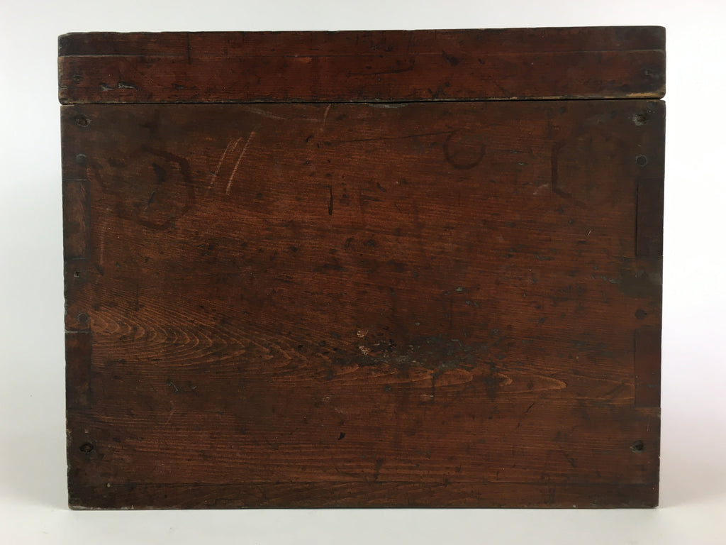 Antique Japanese Wooden Pottery Storage Box Inside 24x36x23cm WB956