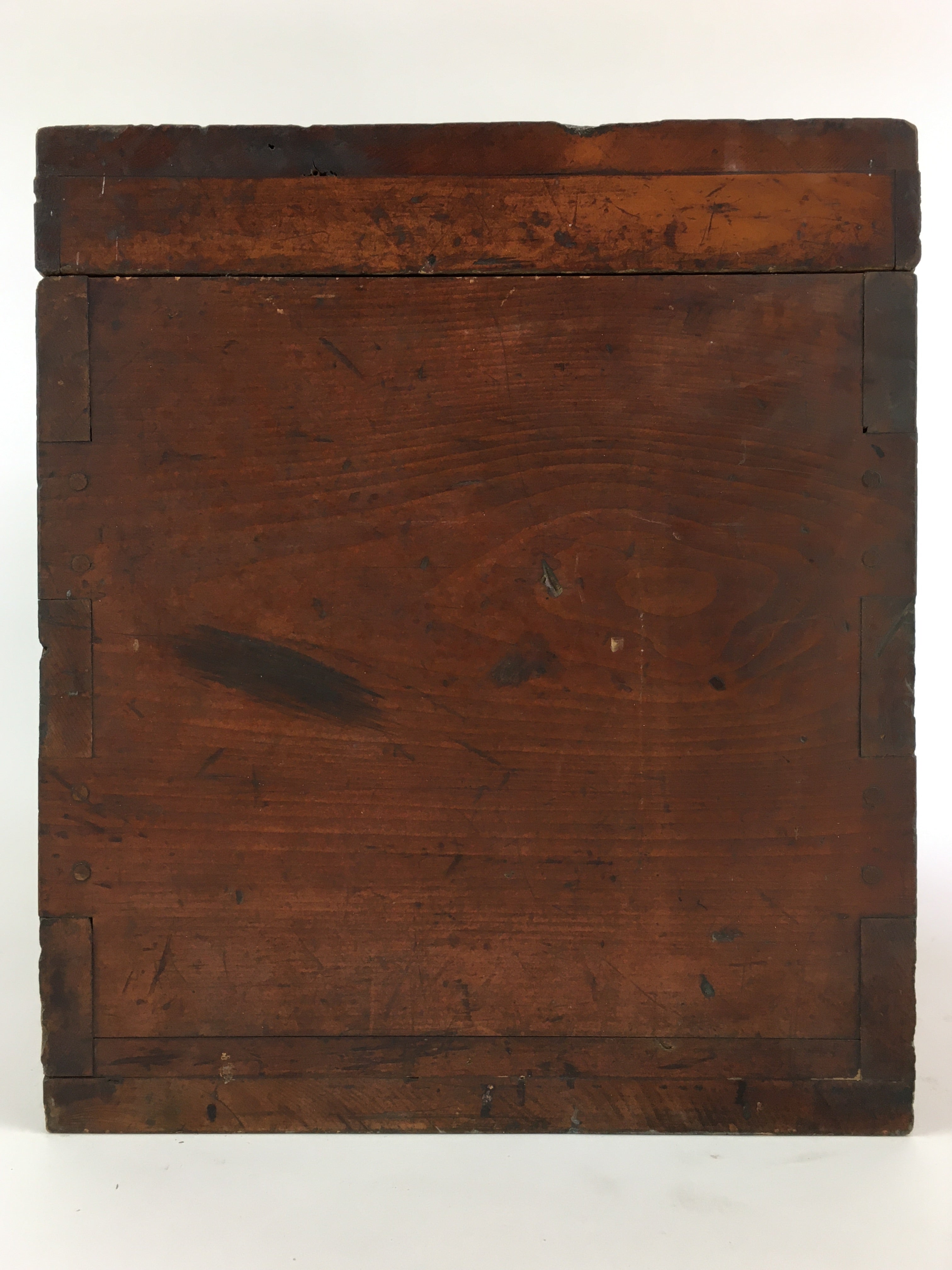 Antique Japanese Wooden Pottery Storage Box Inside 24x36x23cm WB956