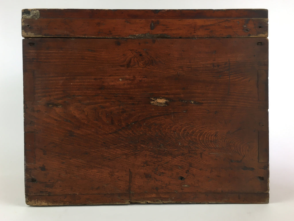 Antique Japanese Wooden Pottery Storage Box Inside 24x36x23cm WB956