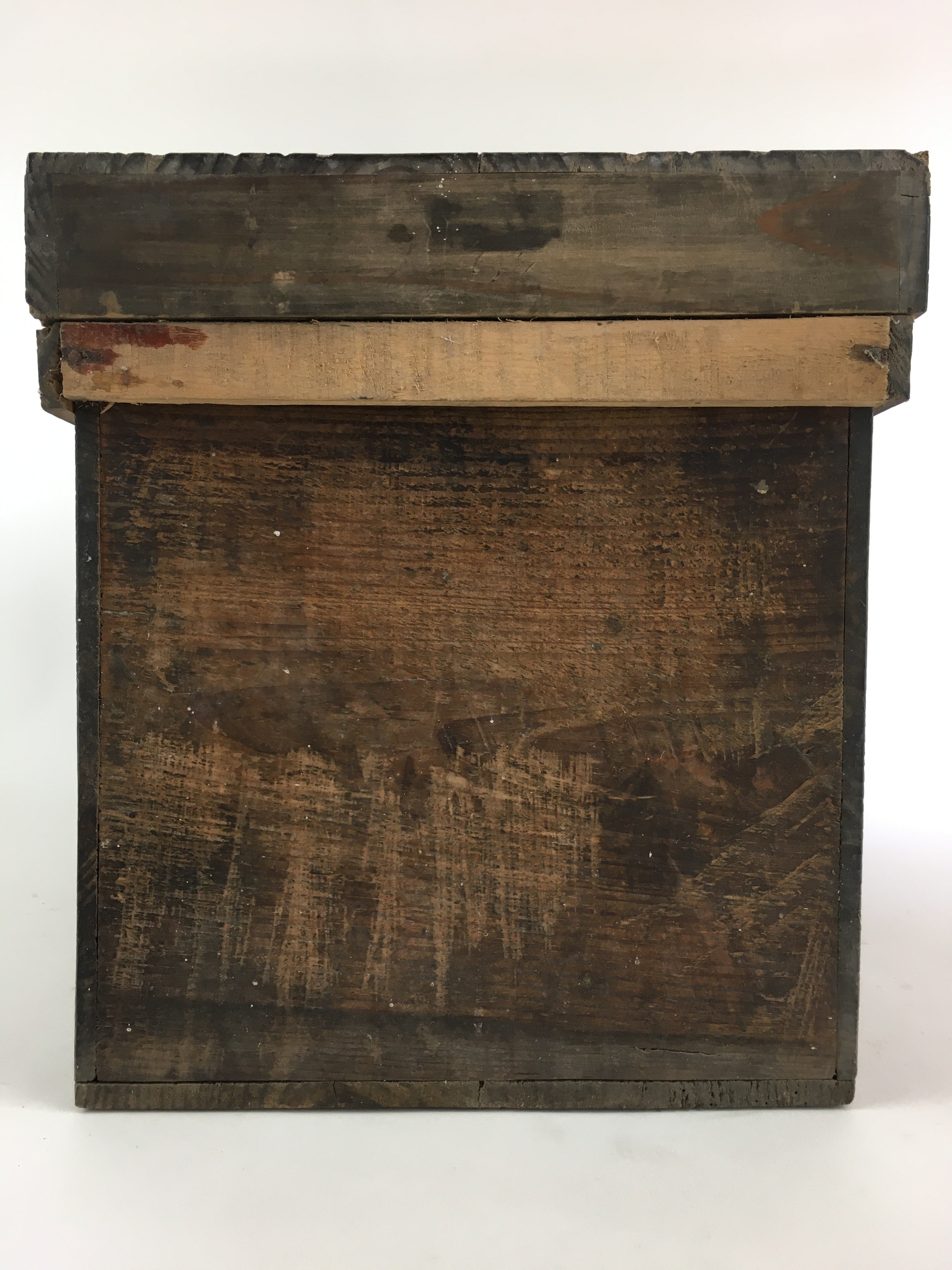 Antique Japanese Wooden Pottery Storage Box Inside 24x41x26.5cm WB957