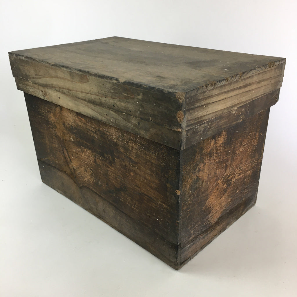 Antique Japanese Wooden Pottery Storage Box Inside 24x41x26.5cm WB957