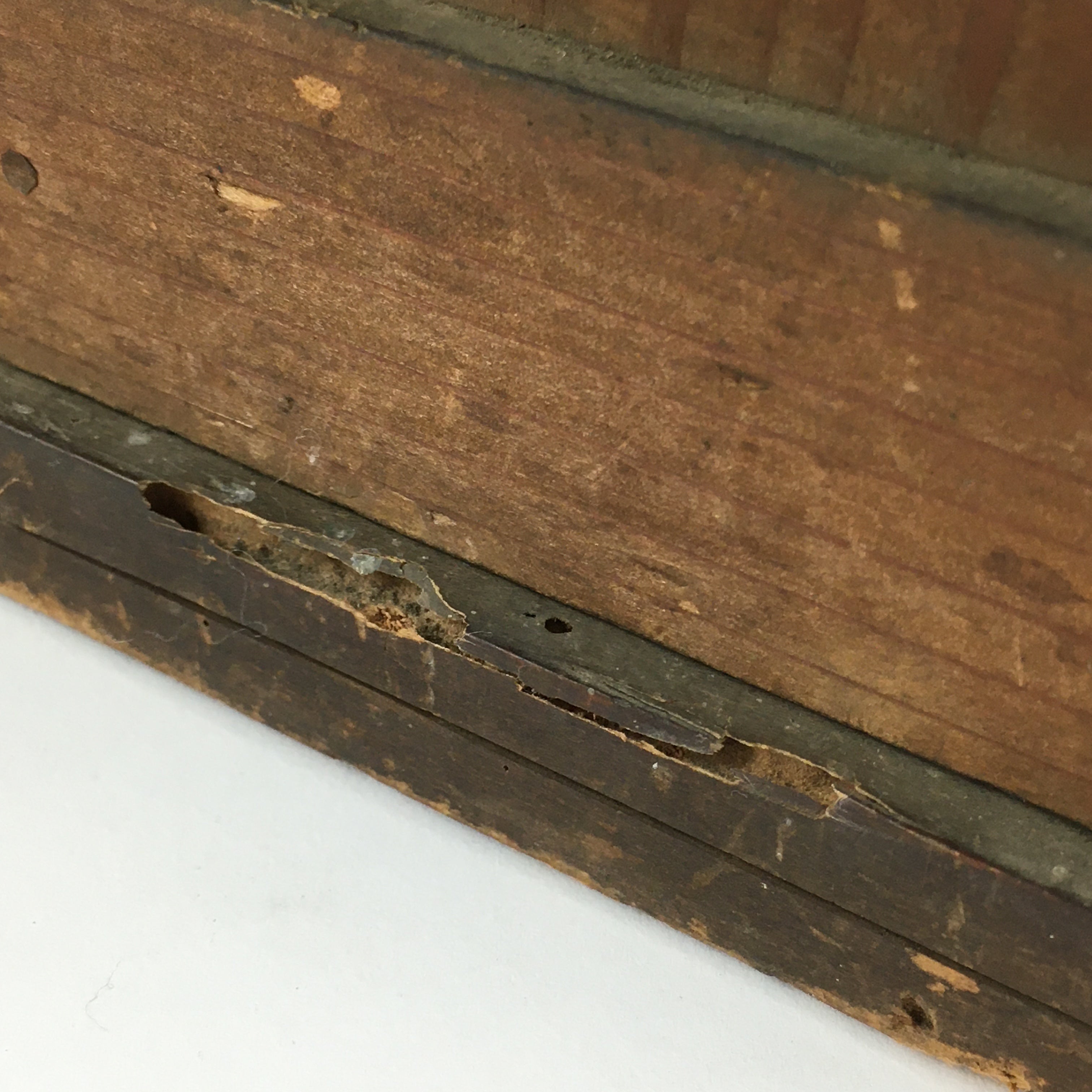 Antique Japanese Wooden Pottery Storage Box Inside 25x25x31.5cm WB949