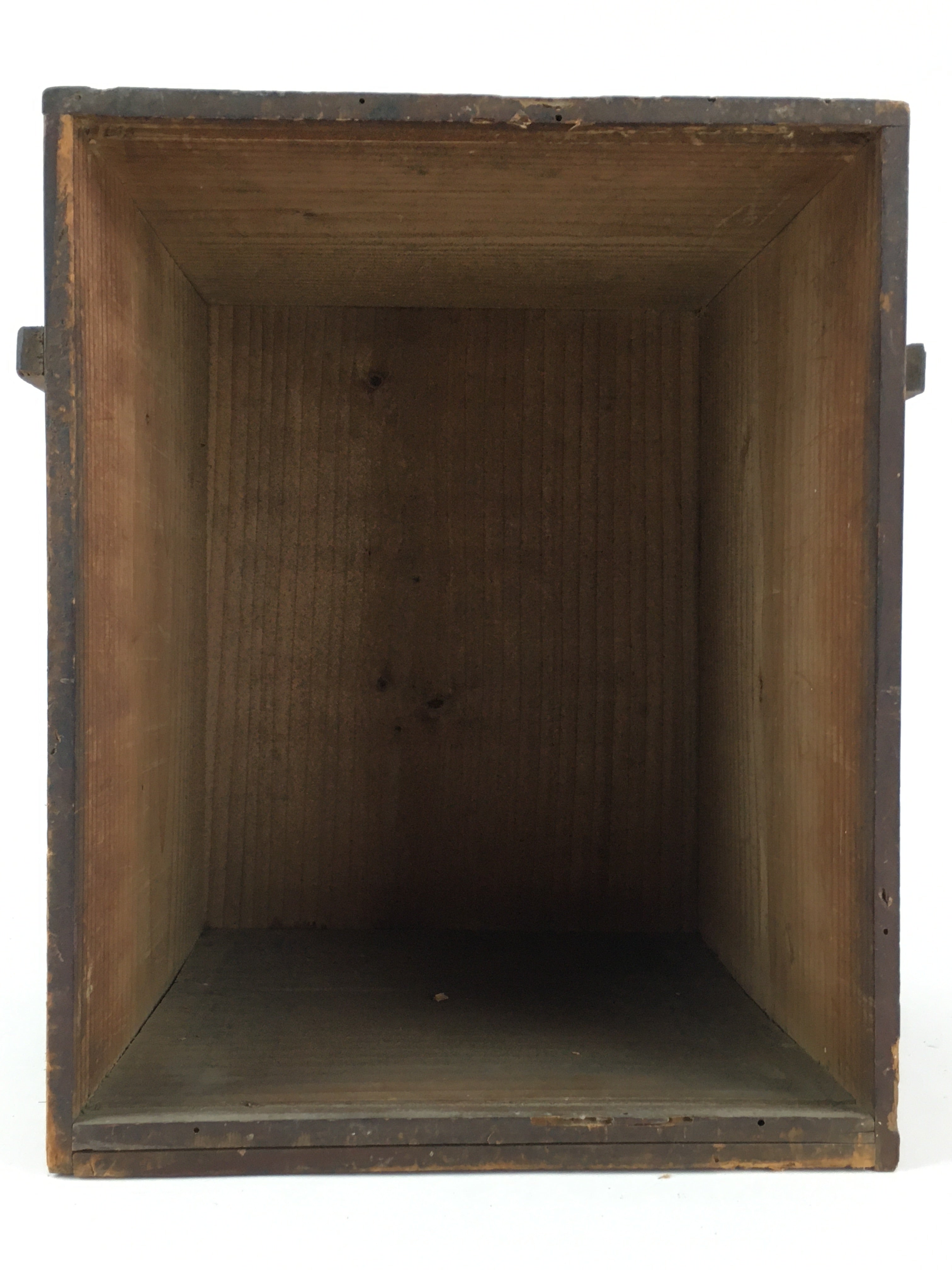 Antique Japanese Wooden Pottery Storage Box Inside 25x25x31.5cm WB949