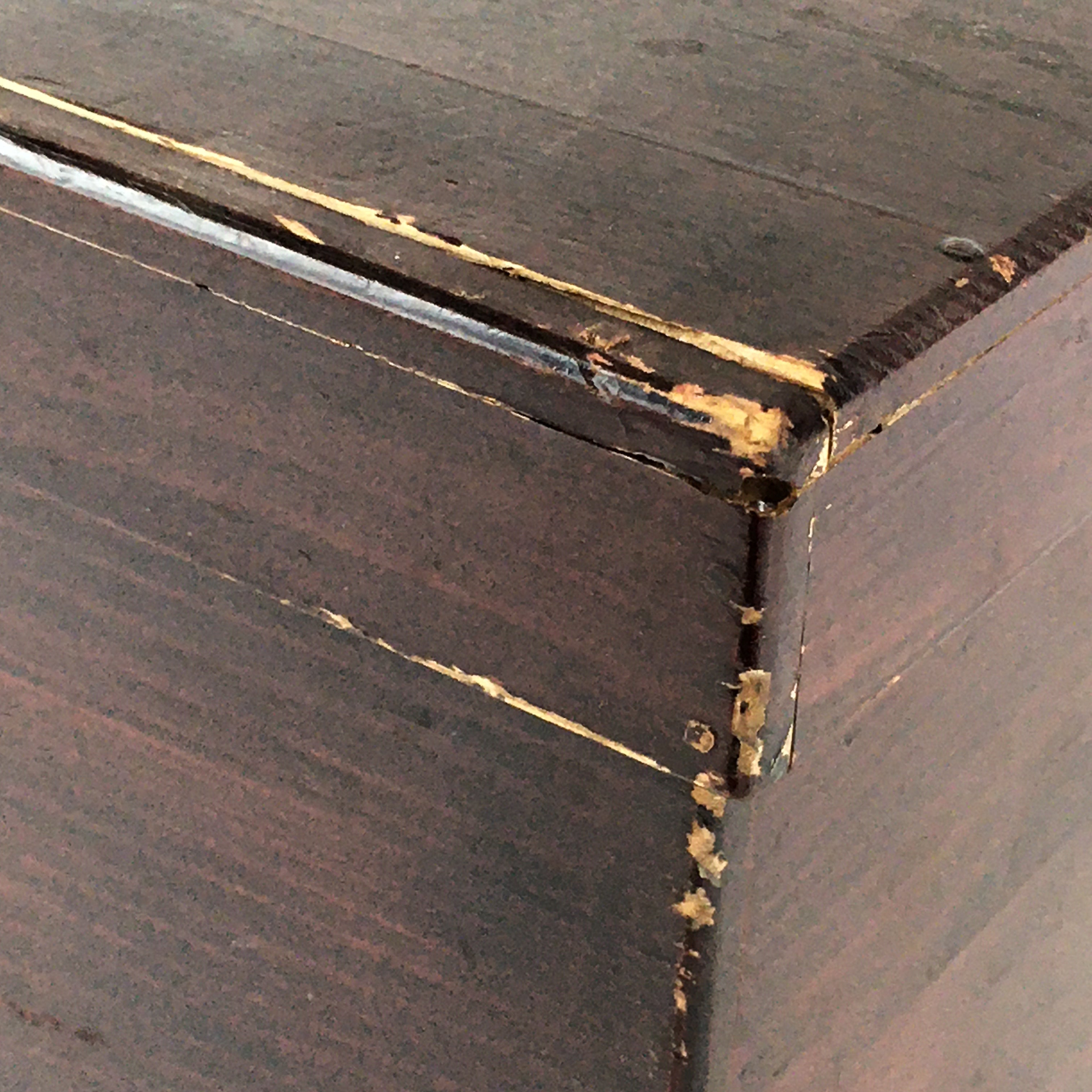 Antique Japanese Wooden Pottery Storage Box Inside 25x36x25cm WB947