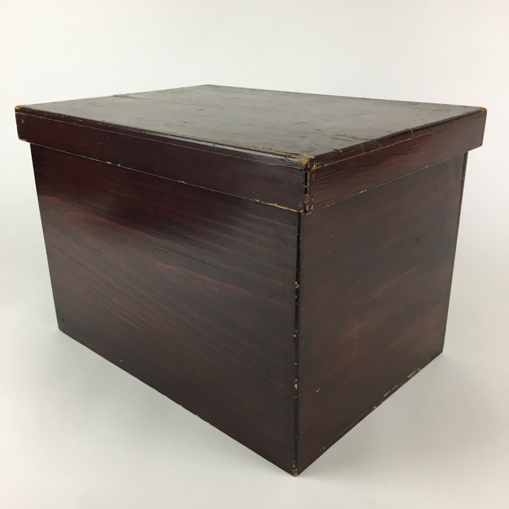 Antique Japanese Wooden Pottery Storage Box Inside 25x36x25cm WB947