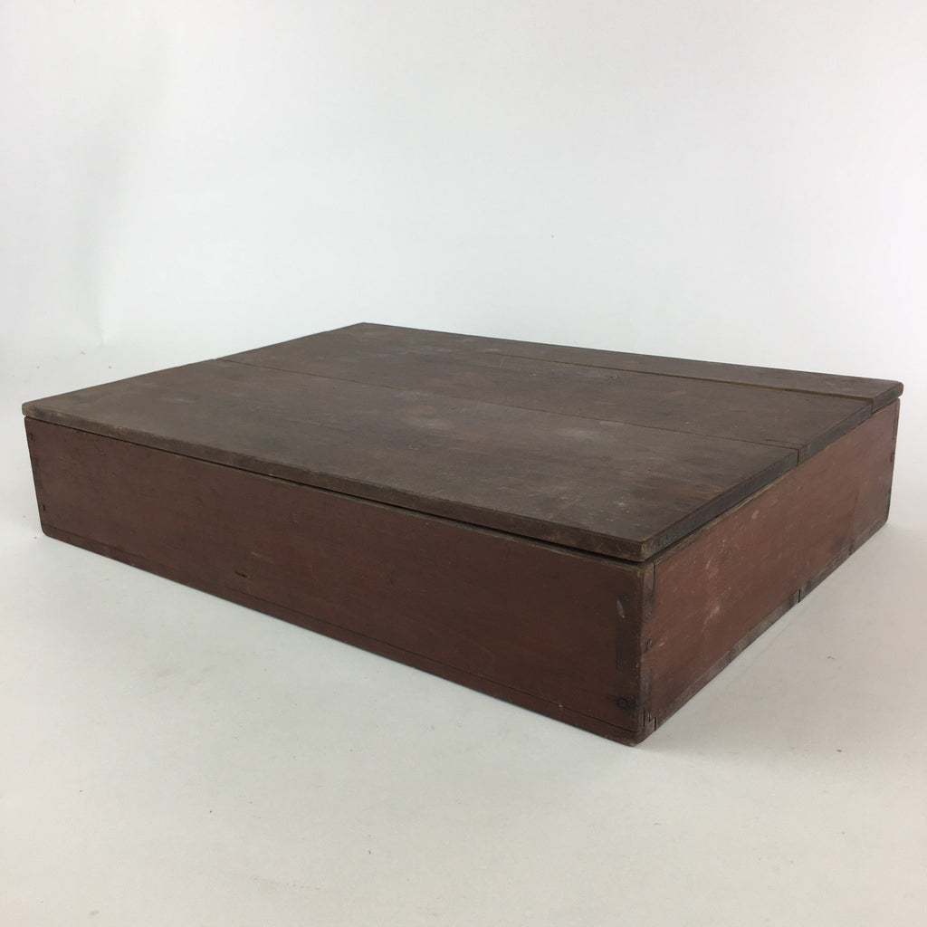 Antique Japanese Wooden Pottery Storage Box Inside 28x40x7cm WB973
