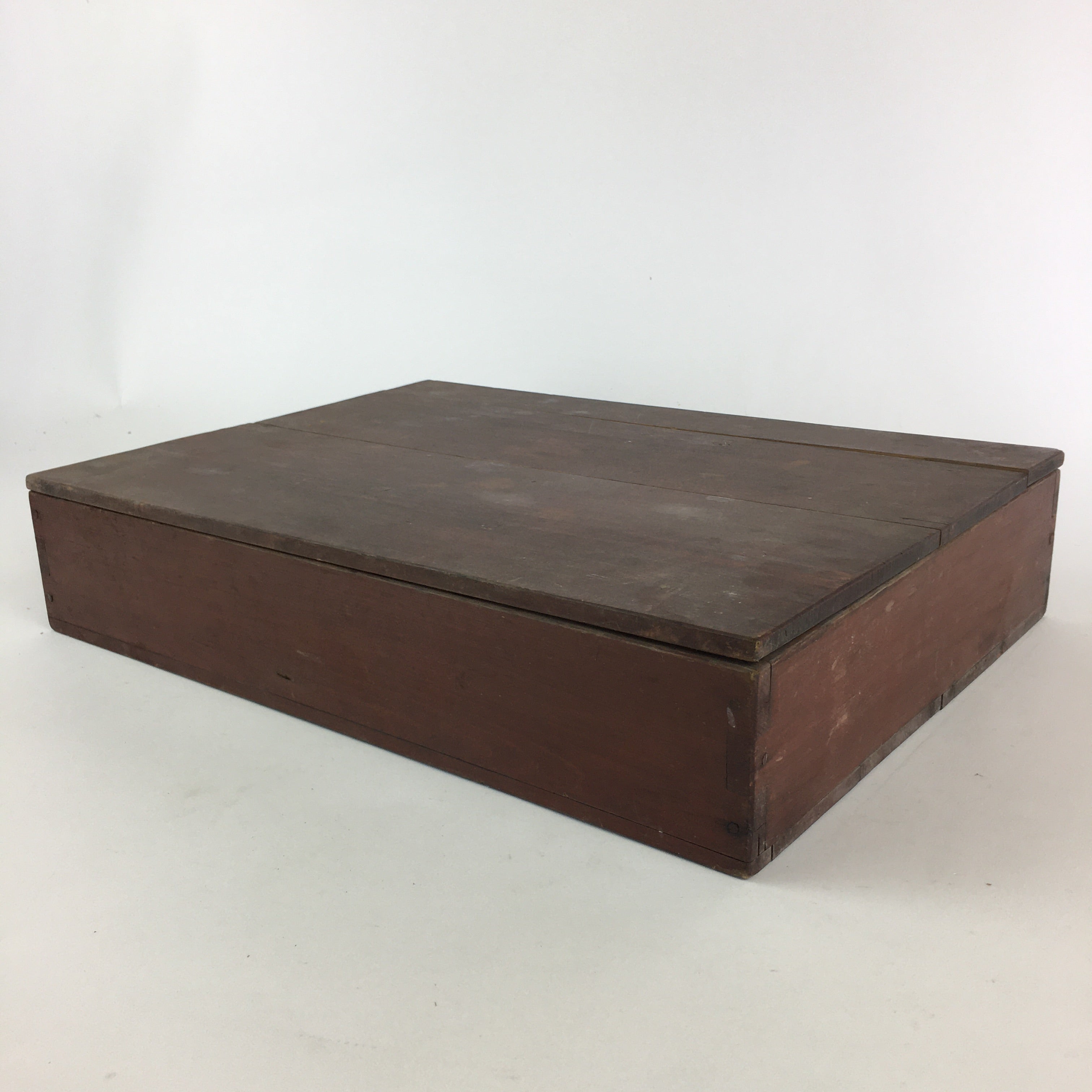 Antique Japanese Wooden Pottery Storage Box Inside 28x40x7cm WB973