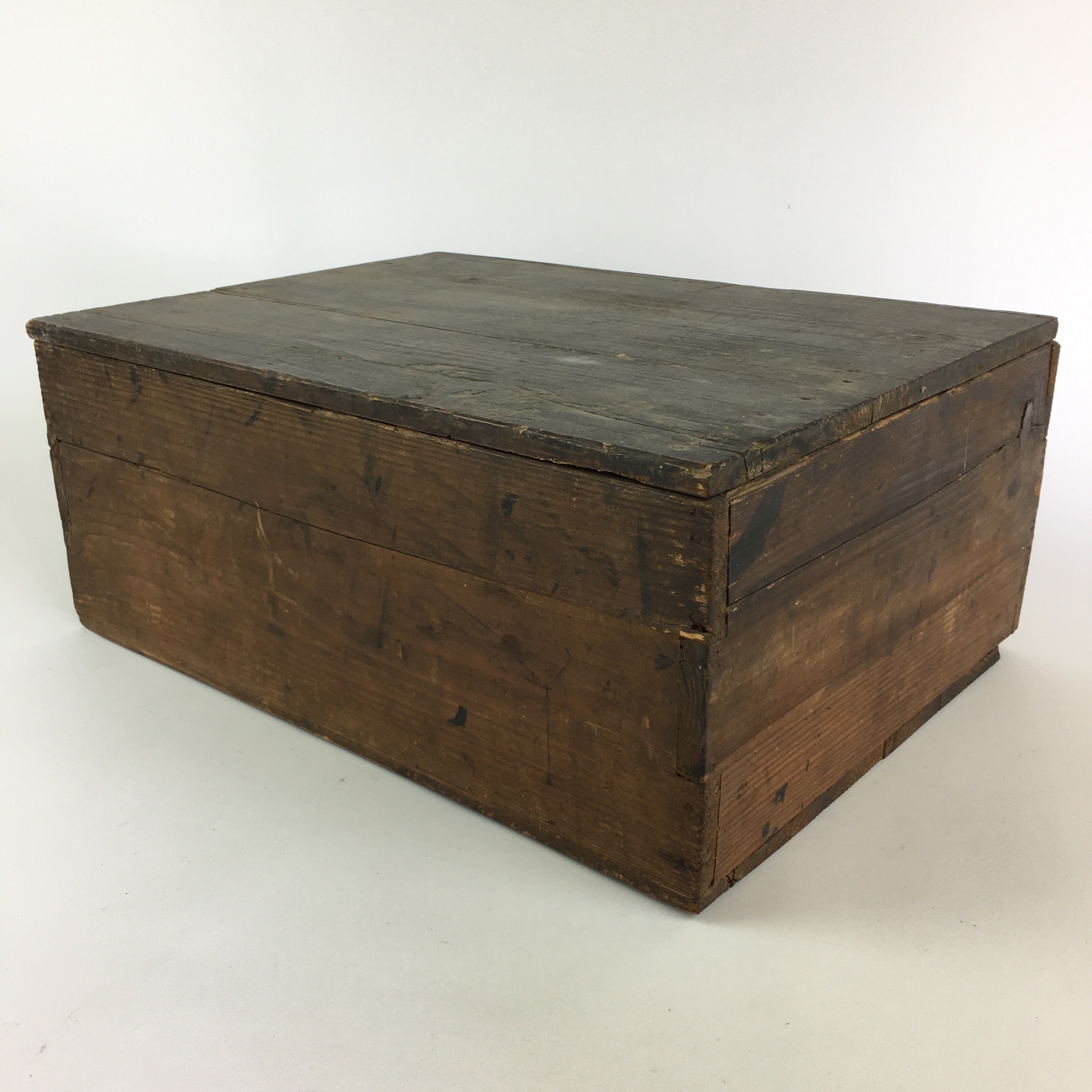 Antique Japanese Wooden Pottery Storage Box Inside 31x43x16.5cm 