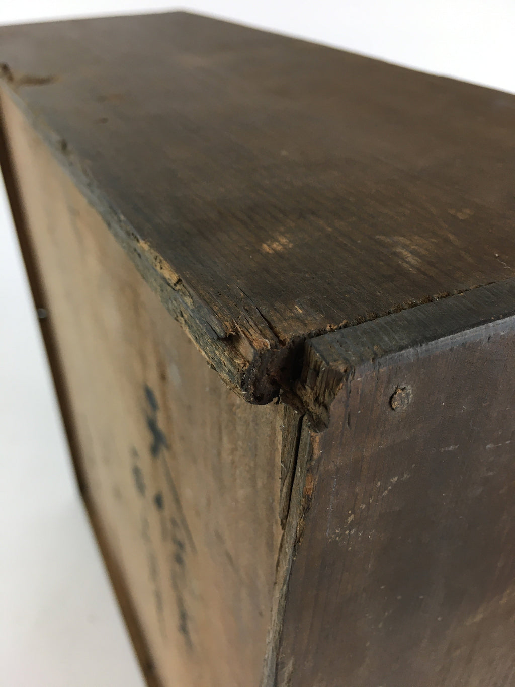 Antique Japanese Wooden Pottery Storage Box Inside 39x39x12cm WB968