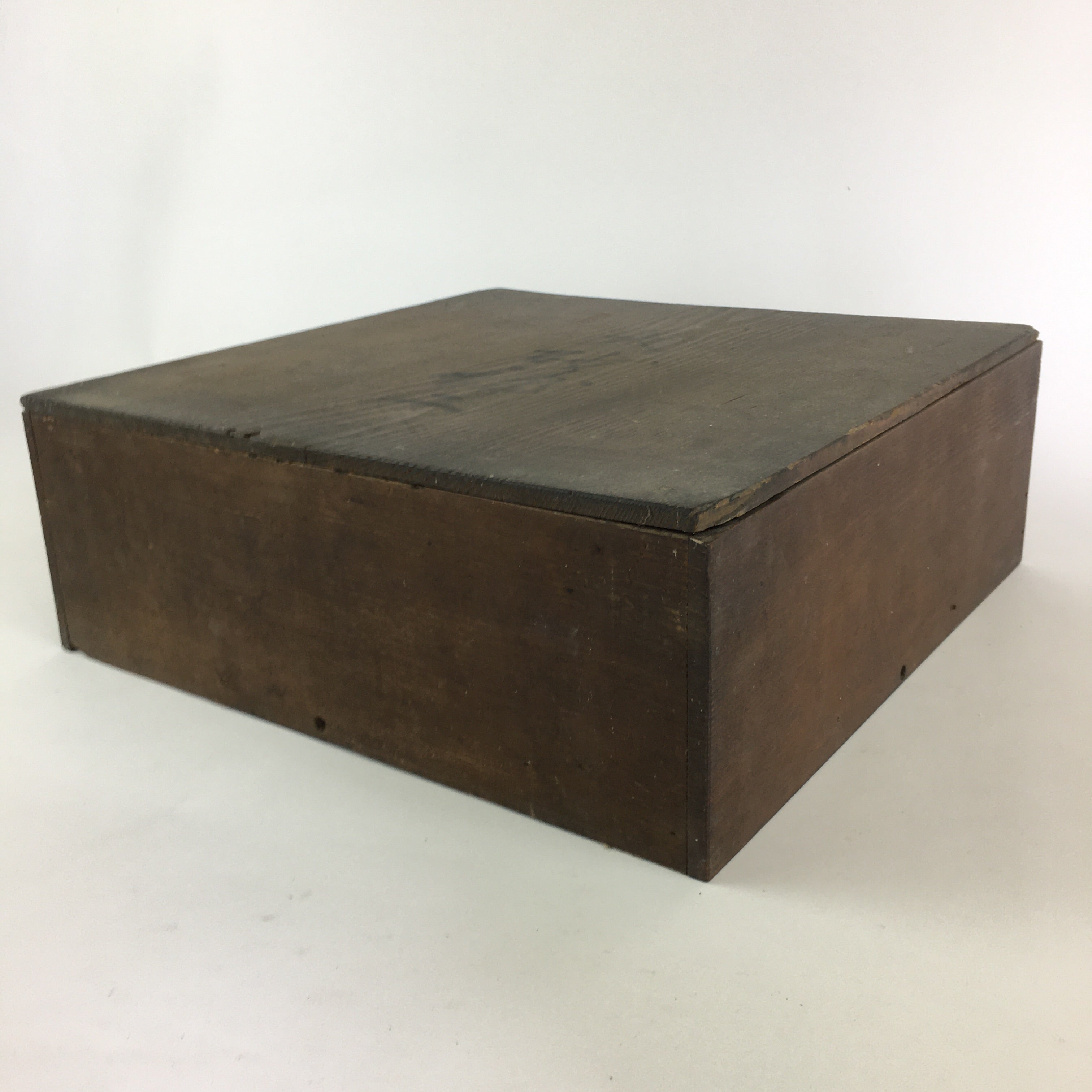Antique Japanese Wooden Pottery Storage Box Inside 39x39x12cm WB968