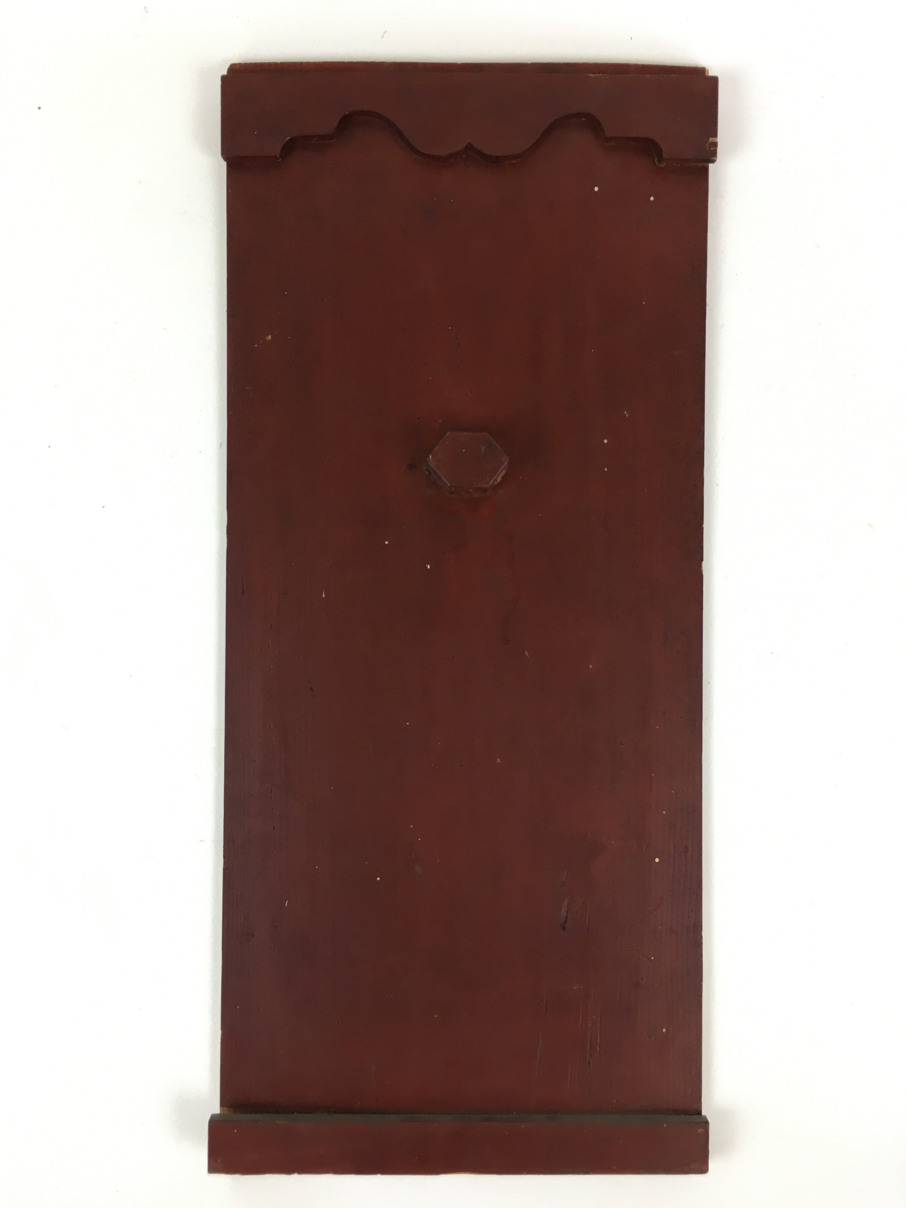 Antique Japanese Wooden Red Pottery Storage Box Inside 21x23x52cm WB954