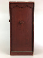Antique Japanese Wooden Red Pottery Storage Box Inside 21x23x52cm WB954
