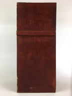 Antique Japanese Wooden Red Pottery Storage Box Inside 21x23x52cm WB954