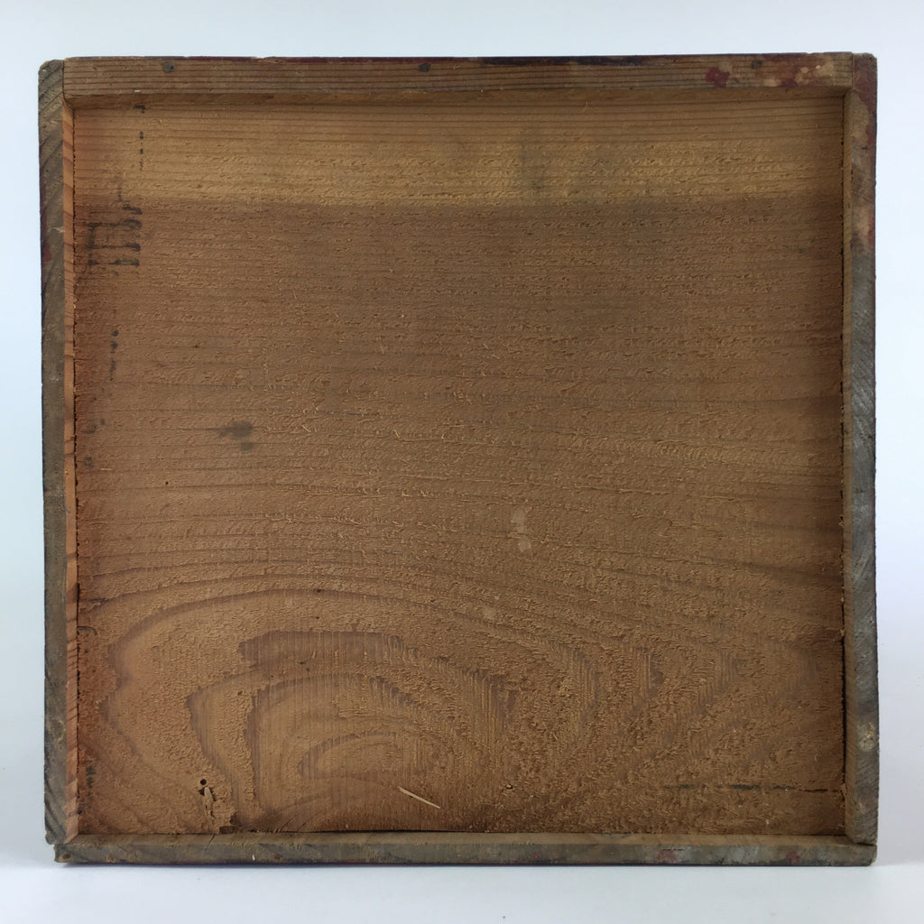 Antique Japanese Wooden Red Pottery Storage Box Inside 21x23x52cm WB954