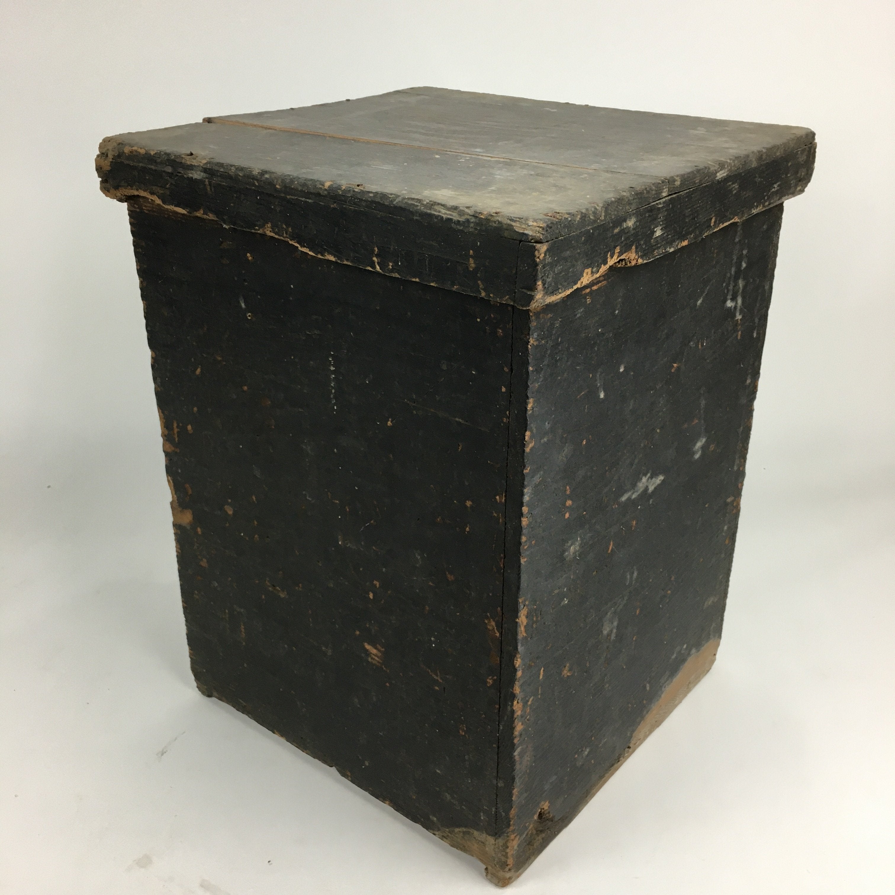 Antique Japanese Wooden Storage Box Pottery Hako Inside 29x28x40.5cm WB832
