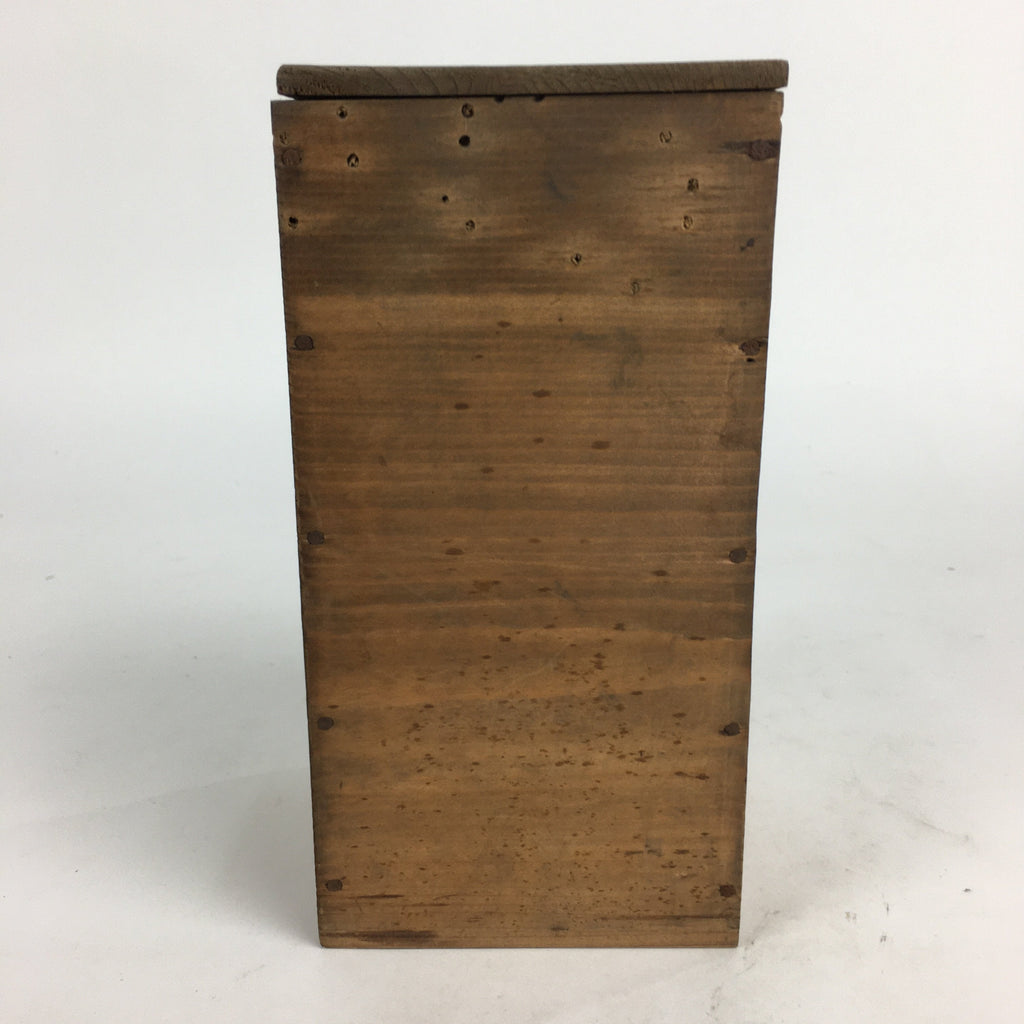 Antique Japanese Wooden Storage Box Pottery Hako Inside 8.5x8.5x18cm WB831