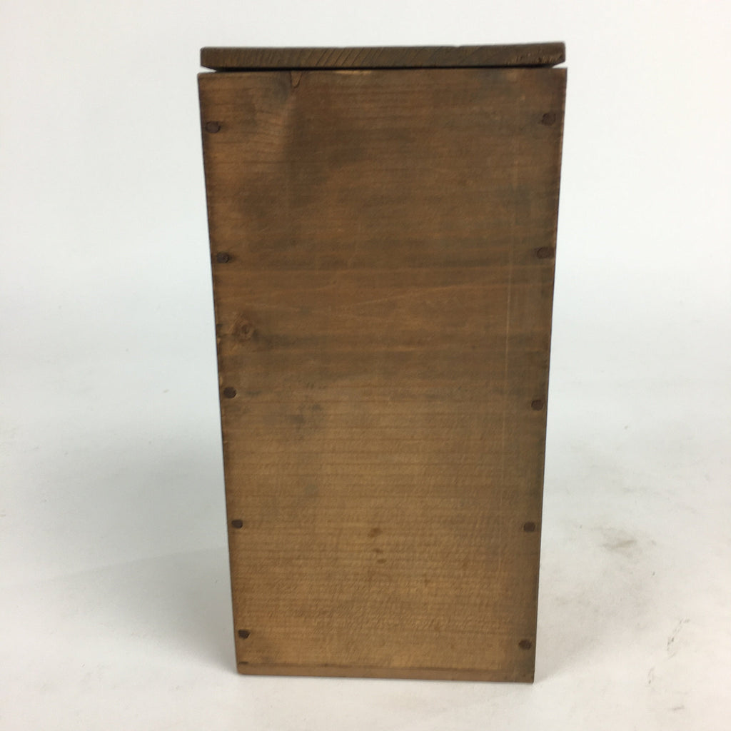 Antique Japanese Wooden Storage Box Pottery Hako Inside 8.5x8.5x18cm WB831