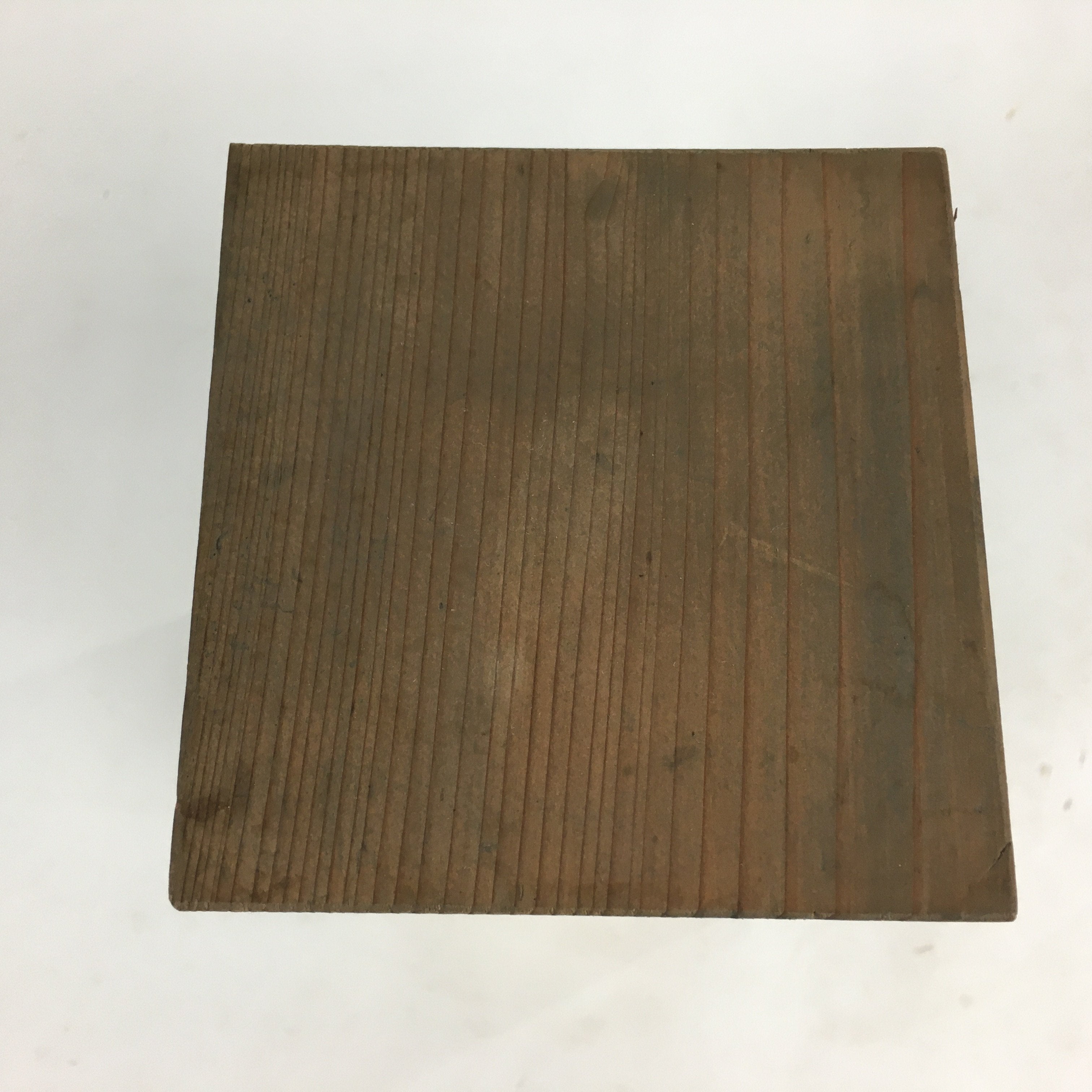 Antique Japanese Wooden Storage Box Pottery Hako Inside 8.5x8.5x18cm WB831