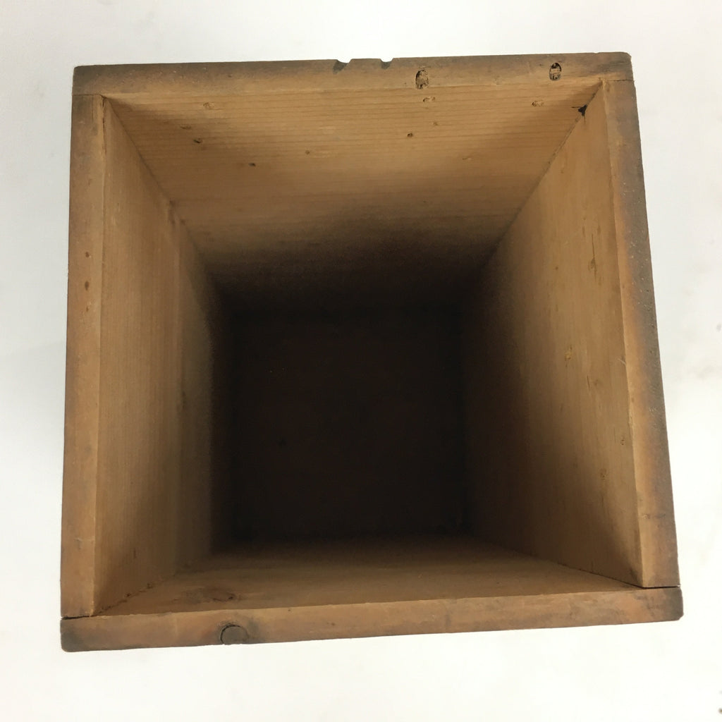Antique Japanese Wooden Storage Box Pottery Hako Inside 8.5x8.5x18cm WB831