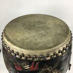Antique Japanese Wooden Taiko Drum C1900 Dragon Matsuri Musical Instrument BD718
