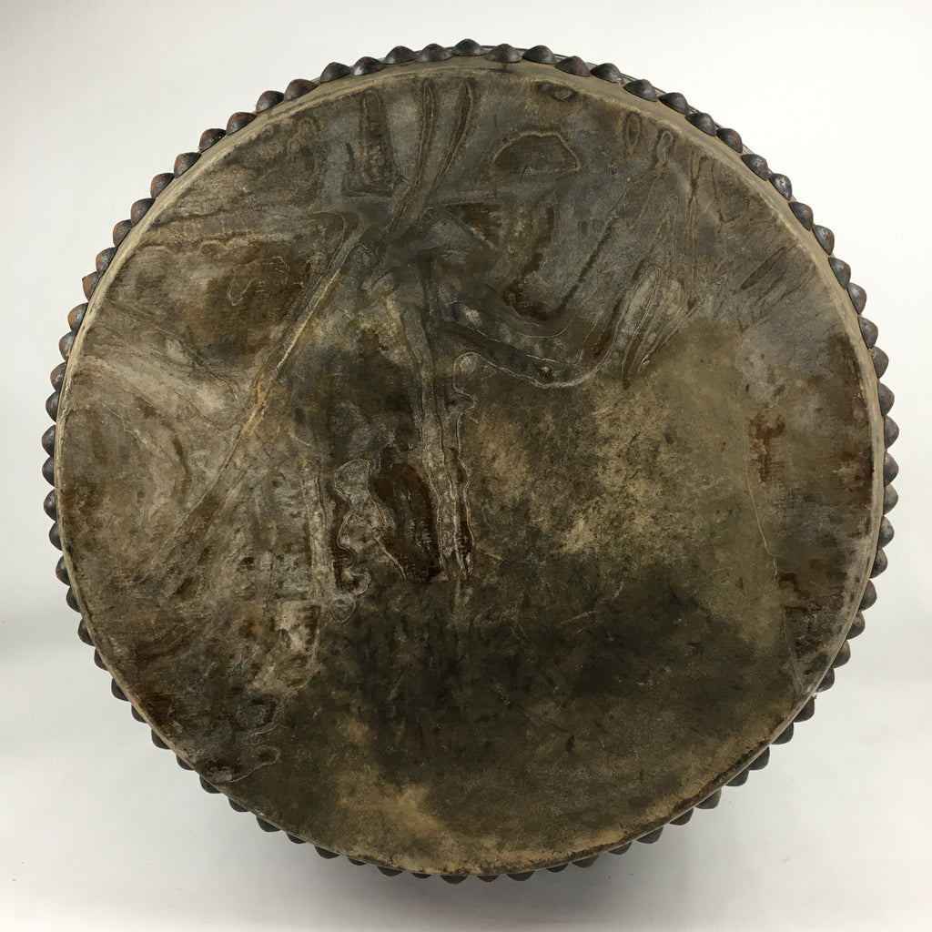 Antique Japanese Wooden Taiko Drum C1900 Dragon Matsuri Musical Instrument BD718