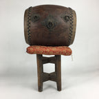 Antique Japanese Wooden Taiko Drum Matsuri Musical Instrument Brown BD724
