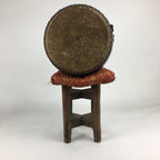 Antique Japanese Wooden Taiko Drum Matsuri Musical Instrument Brown BD724