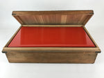 Antique Japanese Wooden Tray Lacquered Meiji Era Ozen Table Red W/Box UR830