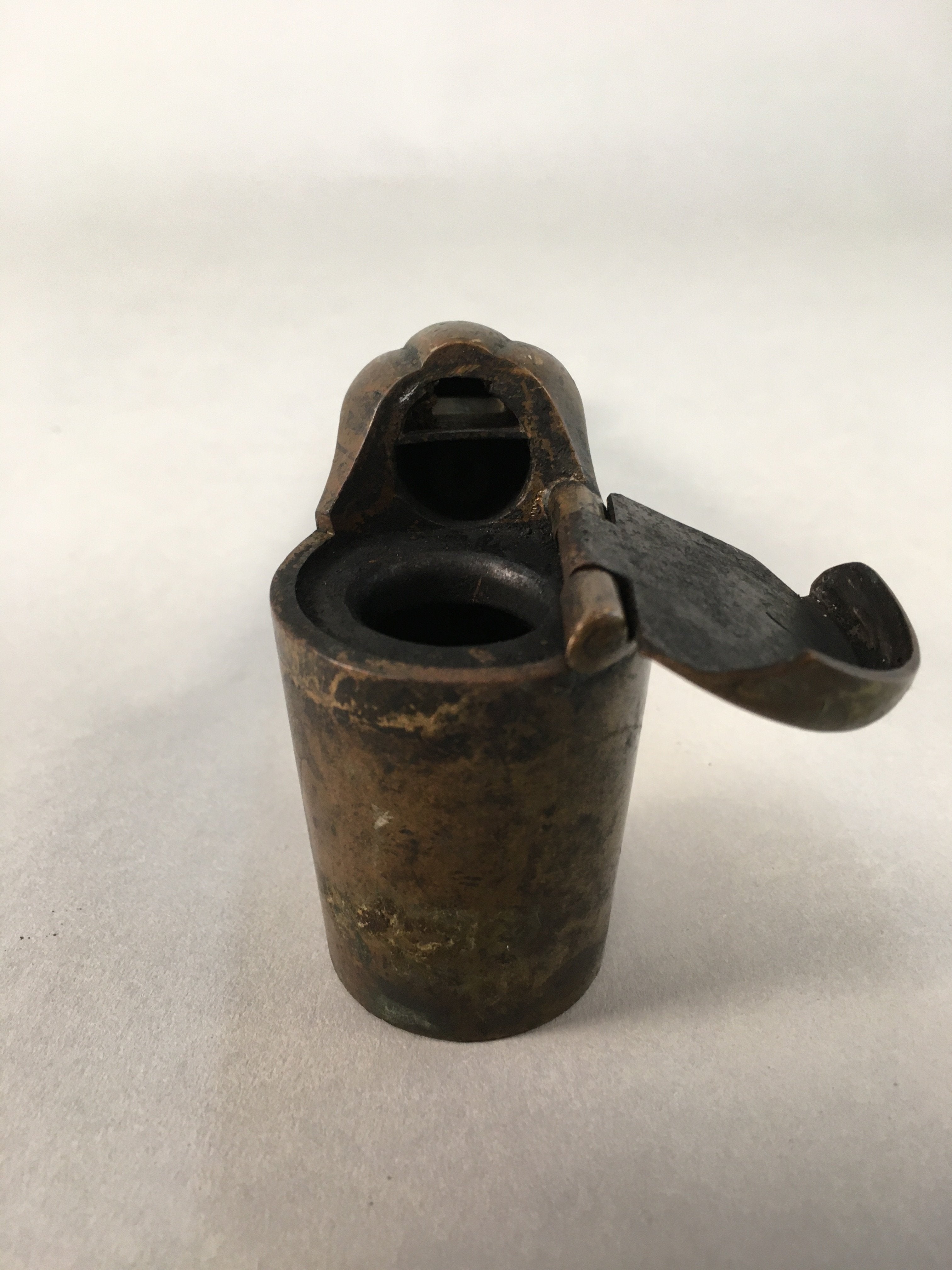 Antique Japanese Yatate Calligraphy ink Sumi Inkwell Shuji C1900 JK165