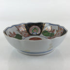 Antique Japanese koimari Arita Ware Porcelain Bowl Red Green Floral Design PY198