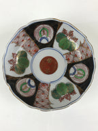 Antique Japanese koimari Arita Ware Porcelain Bowl Red Green Floral Design PY198