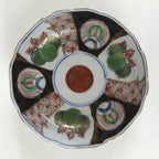 Antique Japanese koimari Arita Ware Porcelain Bowl Red Green Floral Design PY198