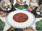 Antique Japanese koimari Arita Ware Porcelain Bowl Red Green Floral Design PY199