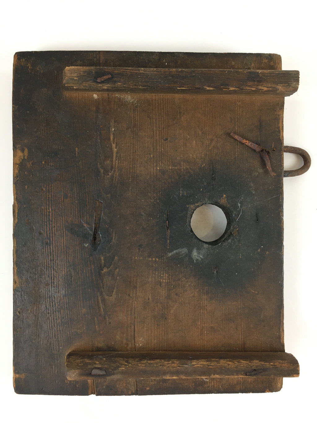 Antique Meiji Era C1850 Japanese Wooden Safe Lockbox Zenibako Kinko WB998