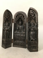 Antique Wooden Chinese Buddhist Miniature Shrine Vtg Butsugan BD610