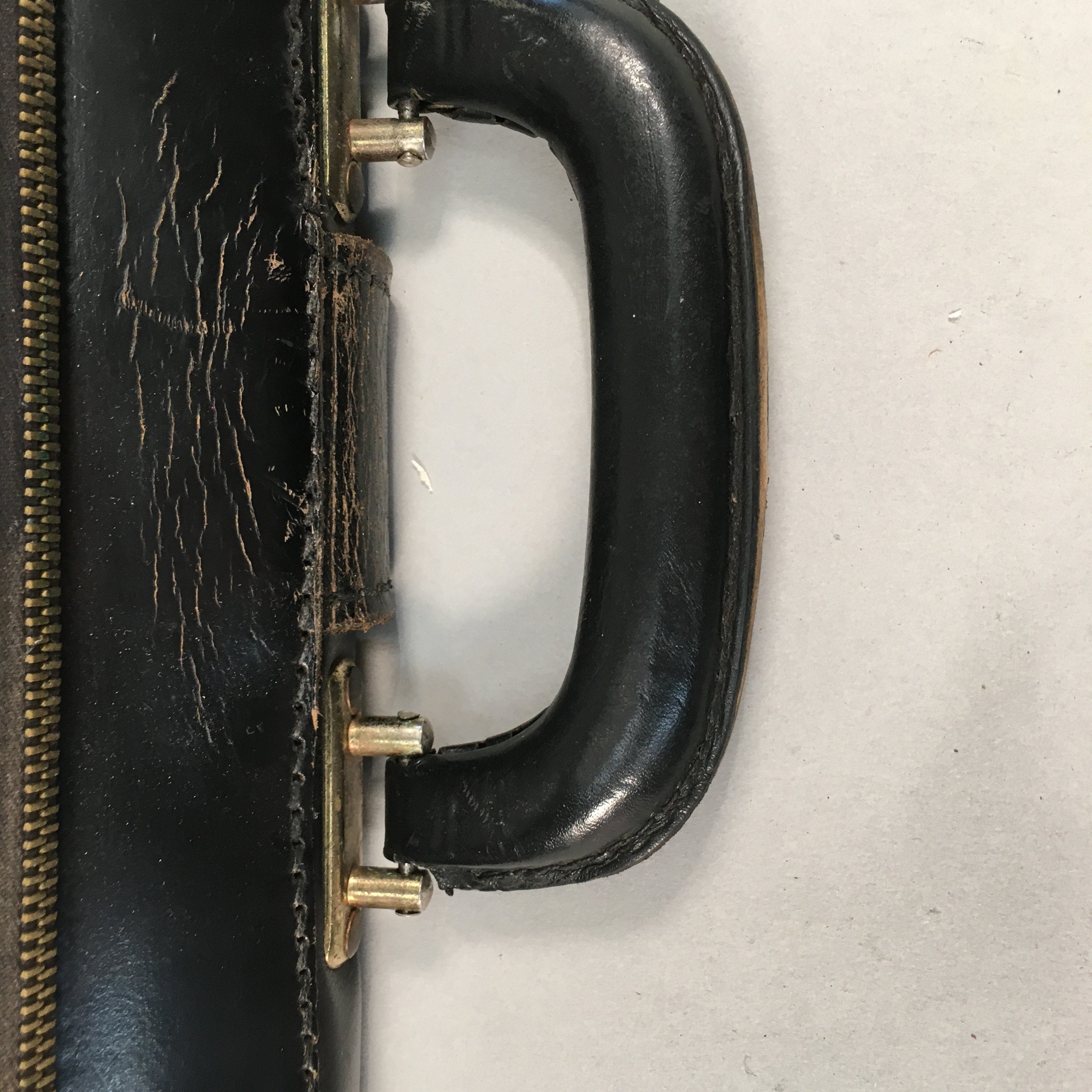 British Business Bag Vtg HH Brand Black Briefcase Leather C1970 KB18