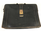 British Business Bag Vtg HH Brand Black Briefcase Leather C1970 KB18