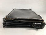 British Business Bag Vtg HH Brand Black Briefcase Leather C1970 KB18