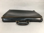 British Business Bag Vtg HH Brand Black Briefcase Leather C1970 KB18