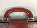 British Business Bag Vtg Unbranded Black Briefcase Leather Reddish Brown KB19