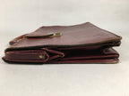 British Business Bag Vtg Unbranded Black Briefcase Leather Reddish Brown KB19
