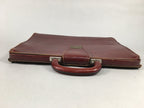 British Business Bag Vtg Unbranded Black Briefcase Leather Reddish Brown KB19
