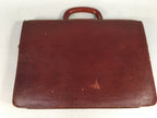 British Business Bag Vtg Unbranded Black Briefcase Leather Reddish Brown KB19