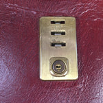 British Business Bag Vtg Unbranded Black Briefcase Leather Reddish Brown KB19